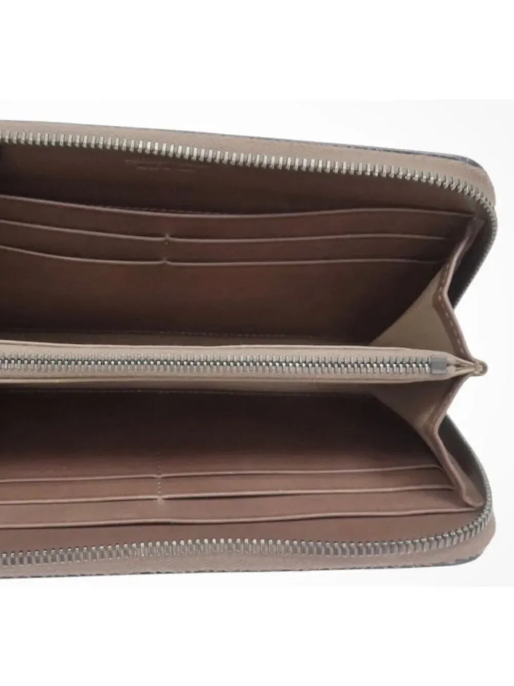 Women's Bottega Veneta Brown Intrecciato Leather Zip-Around Wallet One Size